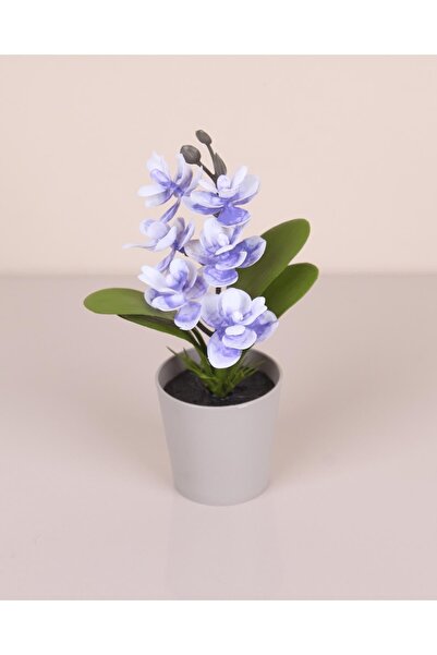 HomeFuture Dekoratif Orkide Mini Çiçek Saksılı Çiçek Süs Ev Dekorasyon Christmas Süs Salon Lila