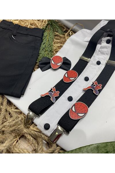 MFS Örümcek Adam Askı Papyon Pantolon Gömlek