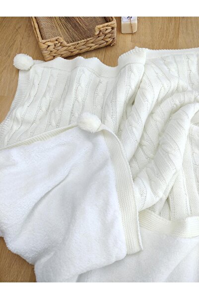 Sitilin Baby Girl Boy Cream Knitwear Blanket Welsoft