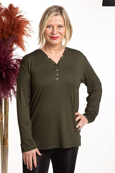 Nacar Anneler Günü Yakası Taşlı Anne Bluz