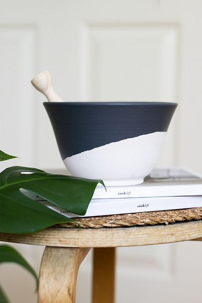 Beige & Stone Natural Stone Anthracite Ceramic Bowl