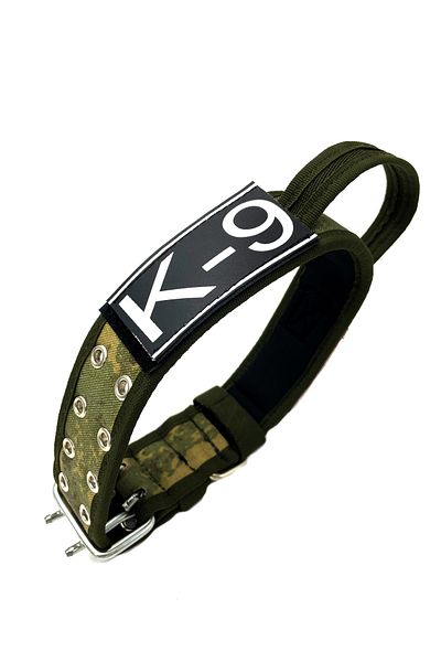 Tasma Market Military Camouflage Turkish Flag Tactical K9 Dog Collar with Handles