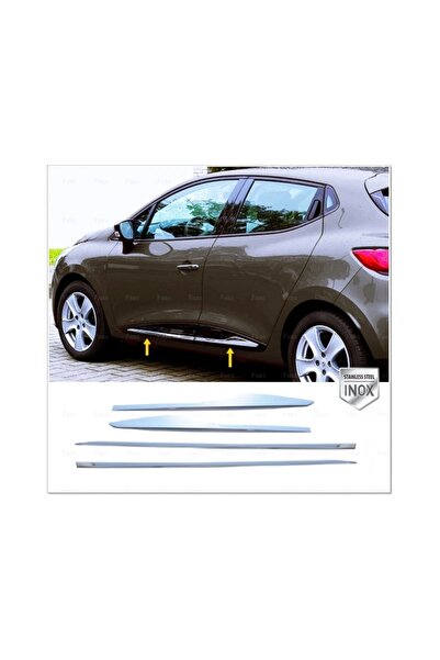 FAMS OTO AKSESUAR Renault Clio 4 Uyumlu Hb Krom Yan Kapı Çıtası 4 Kapı 2012-2...