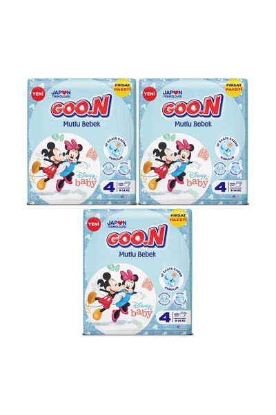 Goo.n Goon Mutlu Bebek Fırsat Paketi 4 Numara 9 - 14 Kg 100' Lü 3 Paket 300 Adet