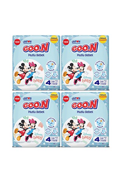 Goo.n Goon Mutlu Bebek Fırsat Paketi 4 Numara 9 - 14 kg 100' Lü 4 Paket 400 Adet