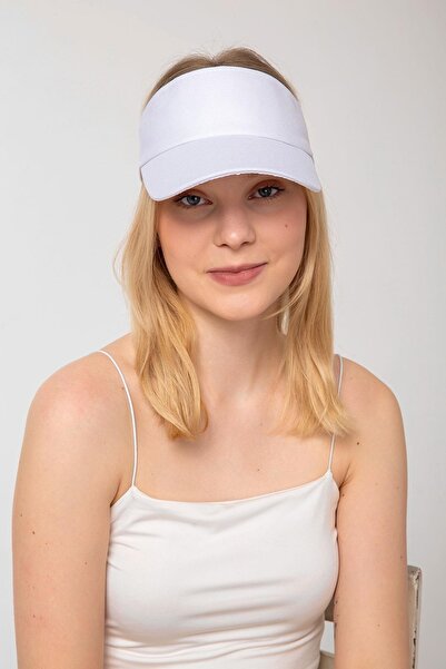 Saria Moda Pălărie din material textil pentru femei, cu vizor de tenis, albă,...