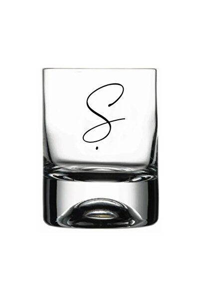 Tasarici كأس ويسكي زجاجي مطبوع عليه حرف Ş / بدون أحرف
