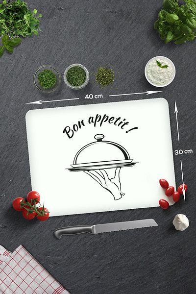 Decorita Glass Cutting Board - Glass Cutting Board |   Bon Appetit - Service |   30cm X 40cm