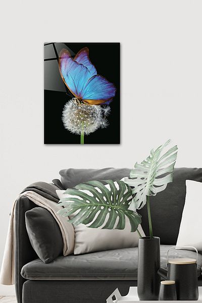Decorita Animals| Glass Table| Butterfly And Dandelion - Colorful Background| 30cm X 40cm