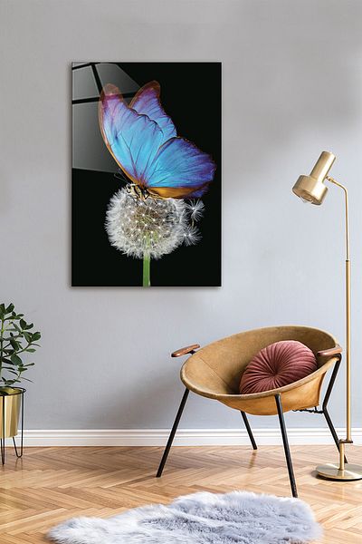 Decorita Animals| Glass Table| Butterfly And Dandelion - Colorful Background| 40cm X 60cm