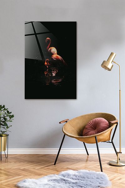 Decorita Ζώα |   Τραπέζι από γυαλί |   Φλαμίνγκο |   40 εκ. Χ 60 εκ