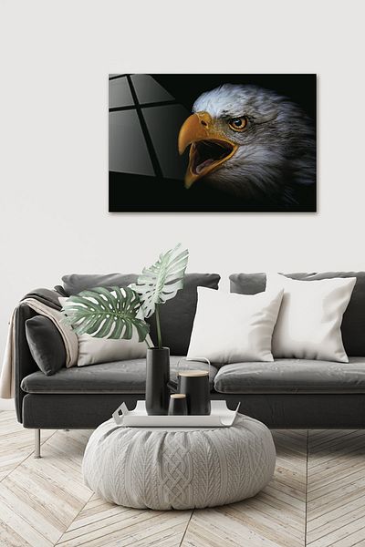 Decorita Animals| Glass Table| Eagle - Horizontal View| 40cm X 60cm