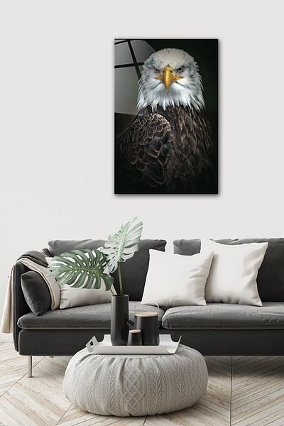 Decorita Ζώα |   Τραπέζι από γυαλί |   Eagle - Κάθετη θέα |   40 εκ. Χ 60 εκ