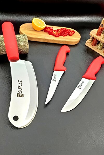 SürLaz Sürmene 3 Parça Satırlı Bıçak Seti