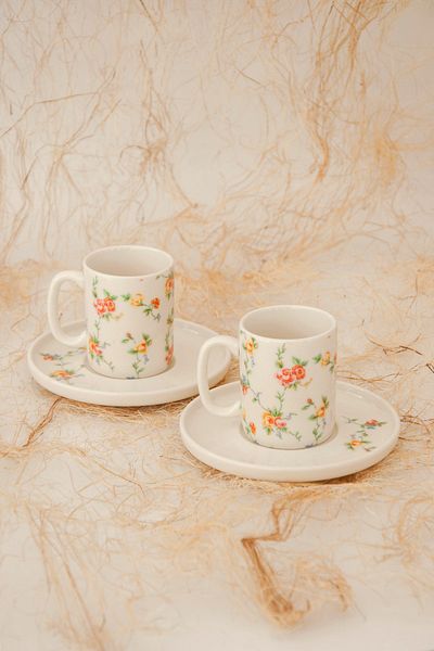 Bursa Porselen Dekor Verbena Coffee Cup Set for Two