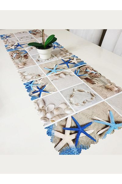 Körfez Kırlent Starfish Decorative Runner Cover 40x140cm