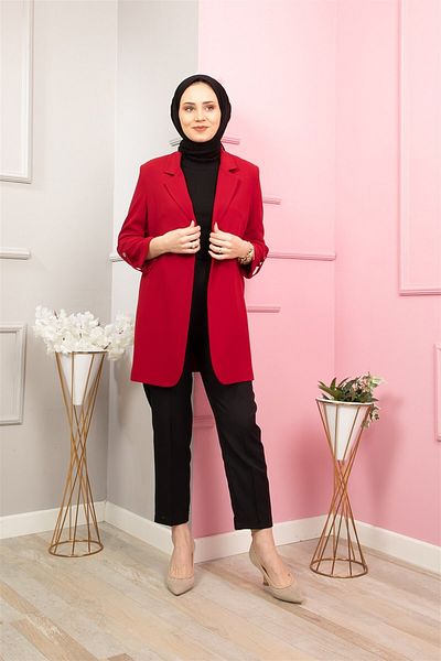 çınar özkan Women's Sleeve Fold Detailed Parma Jacket