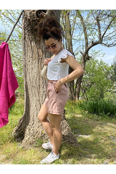 Maya Butik Gül Kurusu Kemer Detaylı Şort