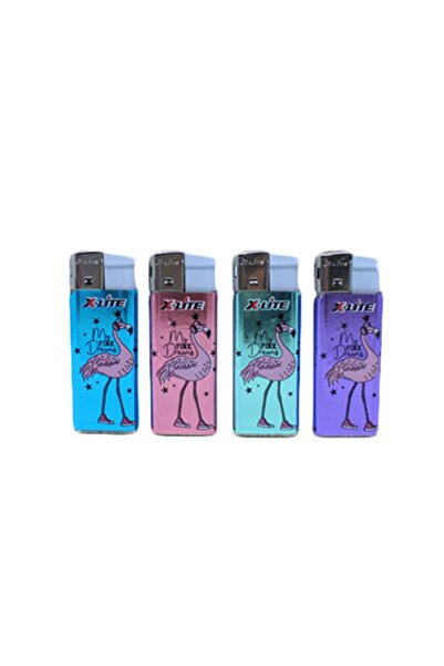 X-Lite Dörtlü Flamingo Desenli Basmalı Gazlı Çakmak Ajans264581