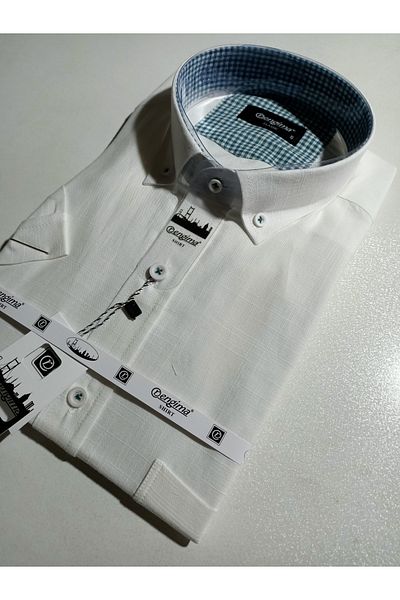 Rengima Cămașă clasică de in cu mânecă scurtă