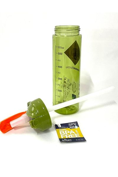 Gıpta Green Amazon Tritan Flask with Straw 600ml