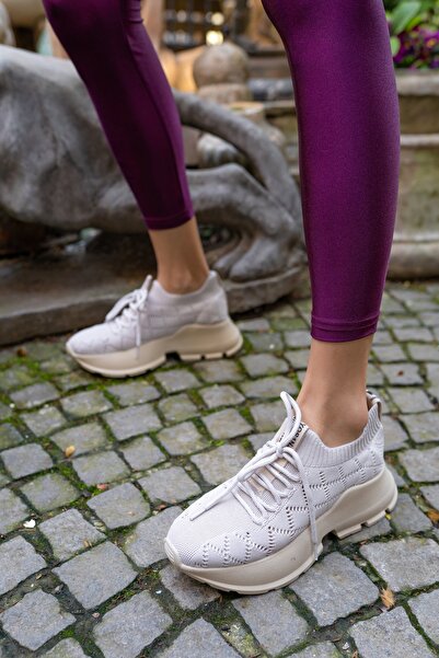ANGELİNA JONES Yannis Kadin Pudra Trıko Sneakers
