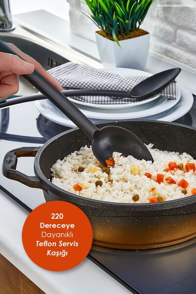Anadolu Saray Çarşısı Practical Teflon Spoon - Fireproof and Non-Stick, Resistant to 220 Degrees| 1 Piece