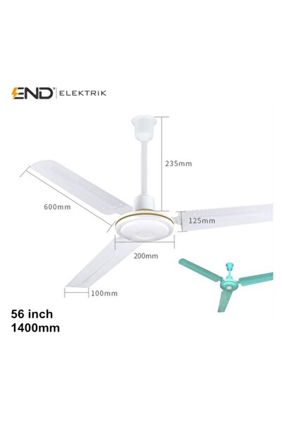 End Tavan Vantilatörü 3 Kanatlı Tavan Vantilatörü Metal (3 Adet)