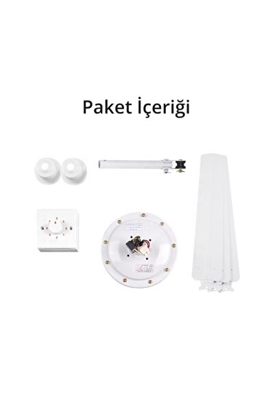 End Tavan Vantilatörü 3 Kanatlı Tavan Vantilatörü Metal (3 Adet)