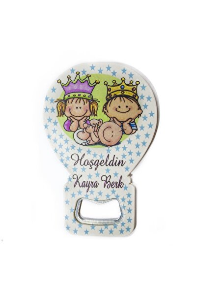 Kişiye Özel Hoş Geldin Bebek Balon Açacak 11x7 Cm (20 Adet)