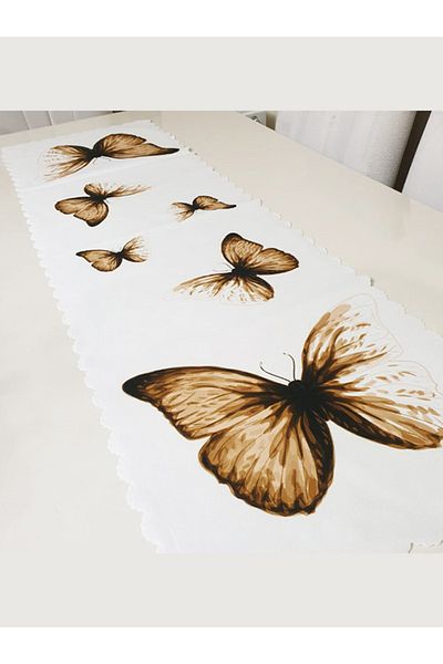 Körfez Kırlent Colorful Butterflies Model Decorative Runner 40x140cm