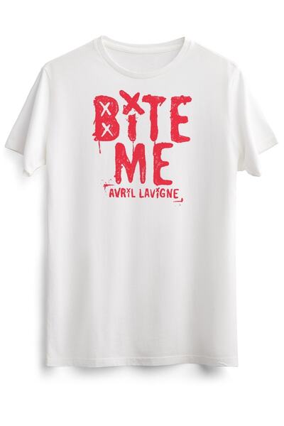 GreenMint تي شيرت أبيض للجنسين أفريل لافين ميرش بايت مي كلاسيك