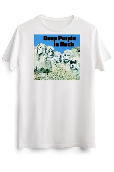 GreenMint تي شيرت أبيض للجنسين أرجواني في موسيقى الروك الأساسية