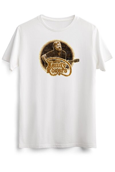 GreenMint تي شيرت أبيض للجنسين كيني روجرز والت وجيس أساسي