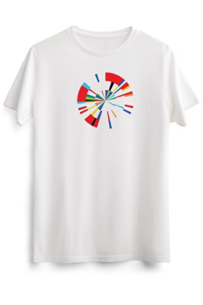 GreenMint تي شيرت أبيض للجنسين يوروفيجن سونغ كونتيست كلاسيك شعار كلاسيك