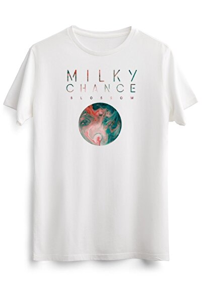 GreenMint تي شيرت أبيض للجنسين ميلكي تشانس بلوسوم أساسي