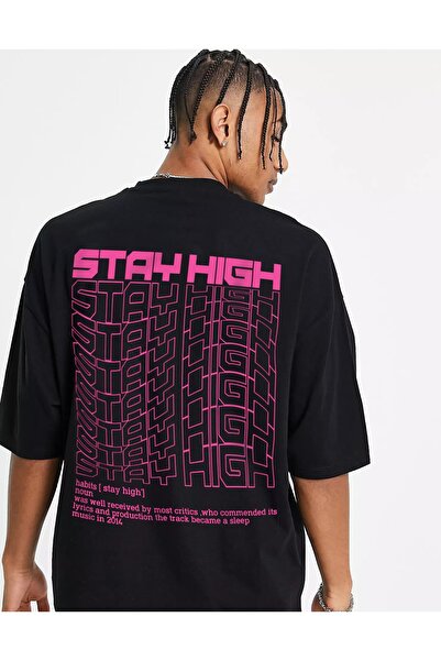 Ghedto Μπλουζάκι Unisex Stay High Oversize Μαύρο