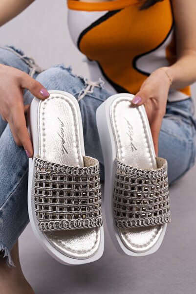 Freemax Papuci de zi cu piatră garantată pentru femei 2022.2040 Argintiu