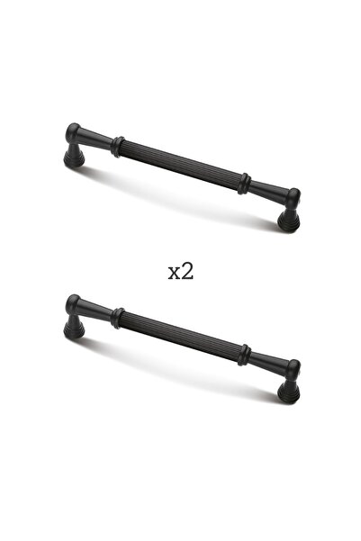 ARON (2 Adet) Narin Kulp Mat Siyah Çekmece Tv Ünite Yatak Odası Gardırop Kulpu 224mm