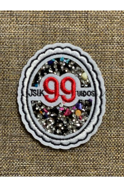 Gönülden Tasarım 8x7 Cm 99 Emblem Applique with Sprinkled Stones