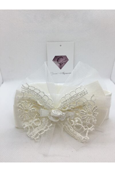 Çınar Aksesuar كريم اللون القوس مفصلة الدانتيل الطفل عقال |   رباط شعر لحديثي...