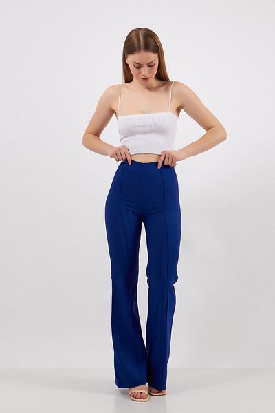 SevdeUgur Pantaloni de damă - Pantaloni Saks Blue - Colecție