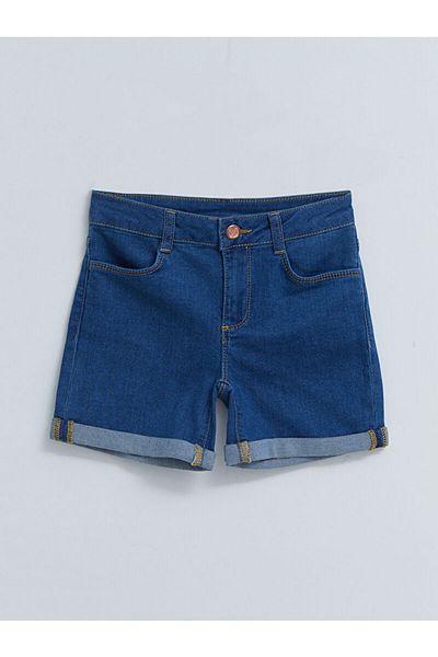 LC Waikiki Basic Cotton Girl's Jean Shorts