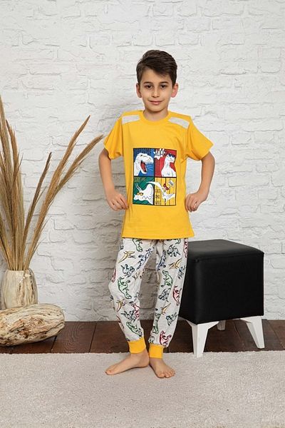 Tarık Boy's Pajama Set Karma Dino-100% Cotton