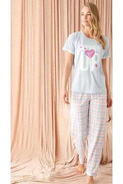 Pijamoni Set de pijamale cu mânecă scurtă pentru femei - niciodată în sus