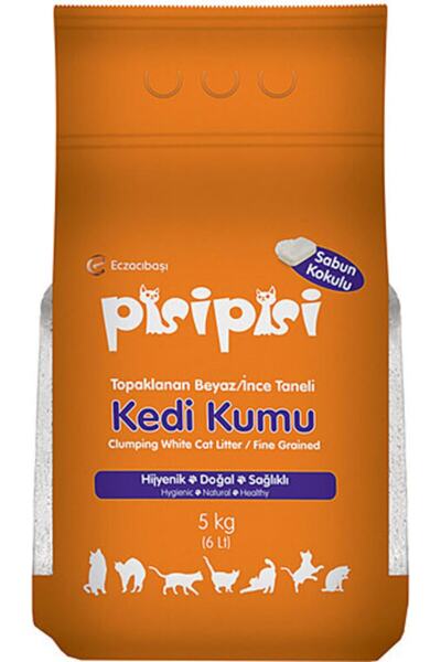Pisipisi Pisi Pisi Sabun Kokulu Ince Taneli Kedi Kumu 5 Kg
