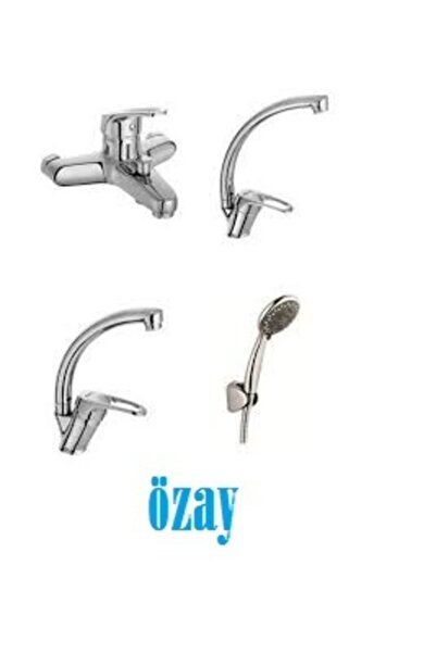 ÖZAY SU ARMATÜRLERİ Özay Banyo 3'lü Batarya Seti +mafsallı Duş Seti