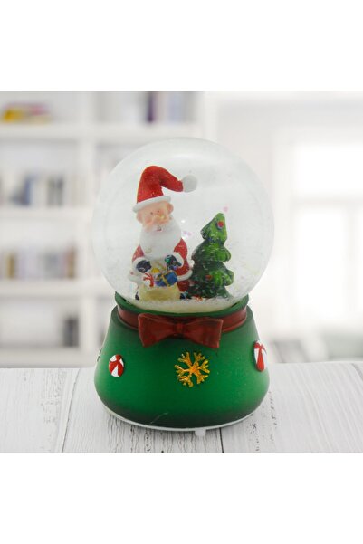 mutlu adım 8x12cm Müzikli Işıklı Kar Küresi Noel Baba Yılbaşı