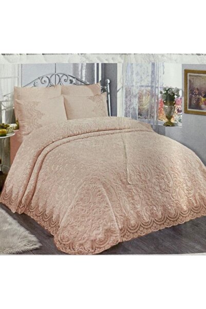 ES MİNA Estmina Fransız Güpürlü Pudra Battaniye Seti