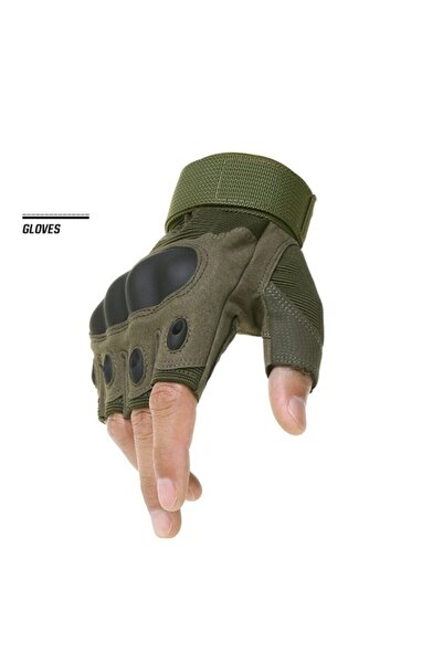 Silyon Askeri Giyim Tactical Askeri Kesik Parmak Kemik Eldiven Operasyon Eldi...